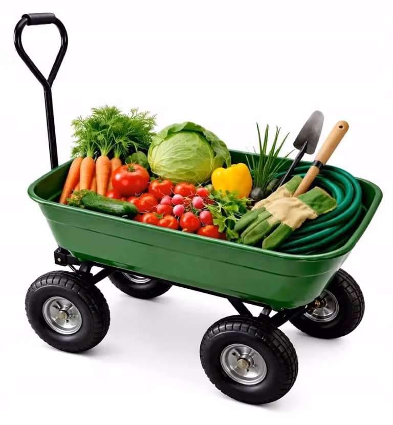 Carrello da giardino 90 l ribaltabile portata 150 kg ruote pneumatiche Platan Sofa