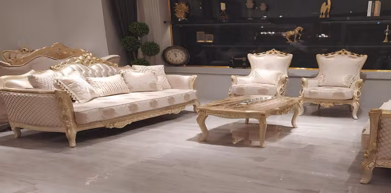 Sofa Sessel Sofas Sofagarnitur 3+1+1 Sitzer Garnitur Luxus Barock Wohnzimmer