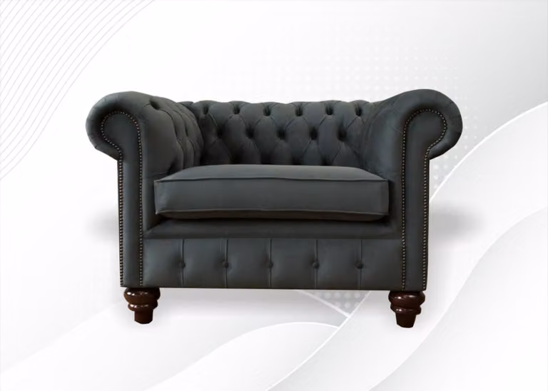 Design Chesterfield Sessel 1 Sitzer Couch Polster Luxus Klassische Textil Sofas