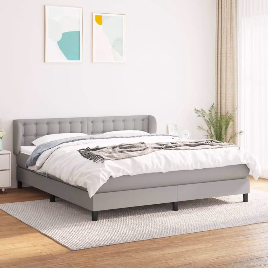 Maison Exclusive - Giroletto a Molle con Materasso Grigio Chiaro180x200 cm Tessuto
