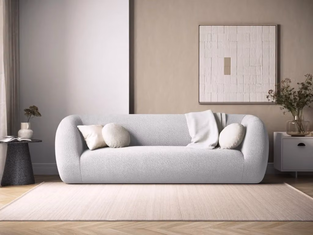 Divano 3 posti Essen Cosmopolitan Design in bouclé grigio chiaro – 2