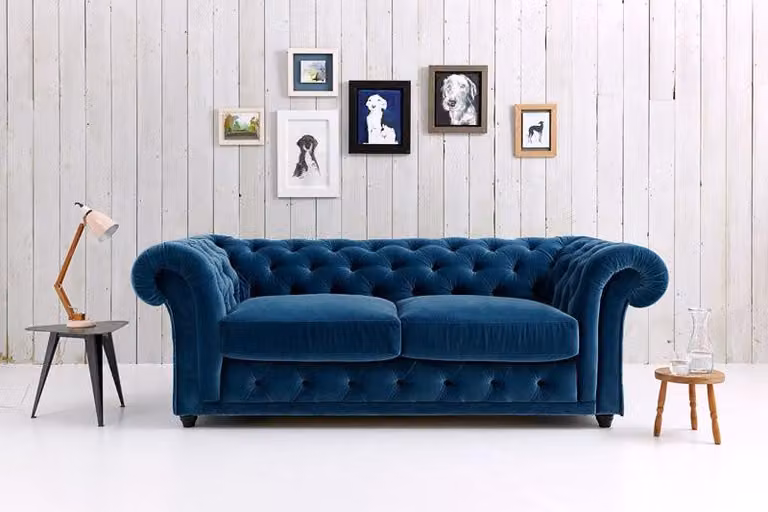 Chesterfield Design Luxus Polster Sofa Couch Sitz Garnitur Leder #129