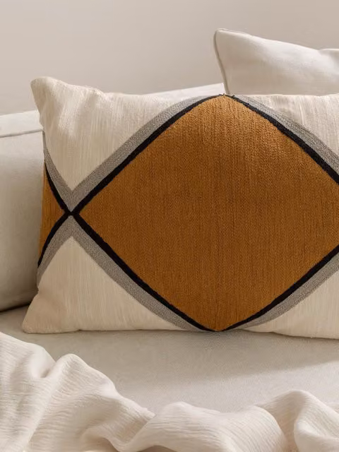 Cuscino Bite Kenay Home, Colore Senape, L 60 cm x P 40 cm x H 40 cm