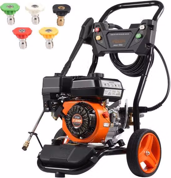Idropulitrice per benzina, 3950 PSI, 10 litri/minuto, 2,6 GPM, pompa in ottone, set di accessori da 5 pezzi