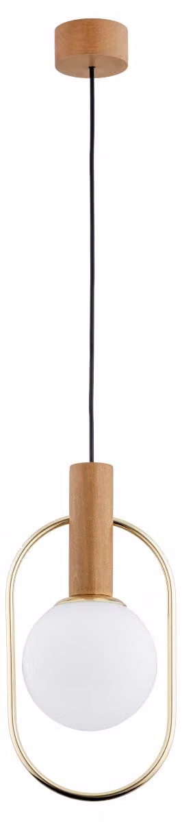 Lampada a sospensione MODI in legno chiaro, bianco e oro, 1xE14x10W, legno, dimensioni: 100x15x18,5 cm, IP20, Alfa