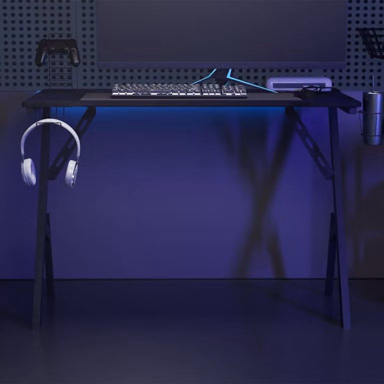 Scrivania da Gaming vidaXL Nera con Gambe a Y L/P/H: 110 x 60 x 75 cm