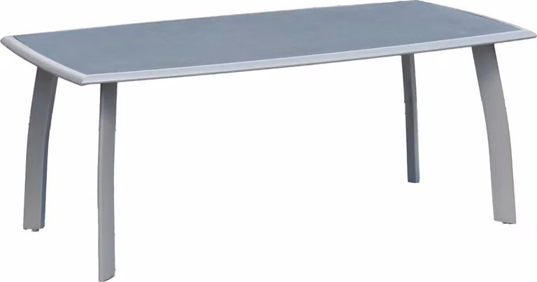 Tavolo in alluminio e vetro Inko 180x100 cm Struttura argento/piano grigio Spraystone
