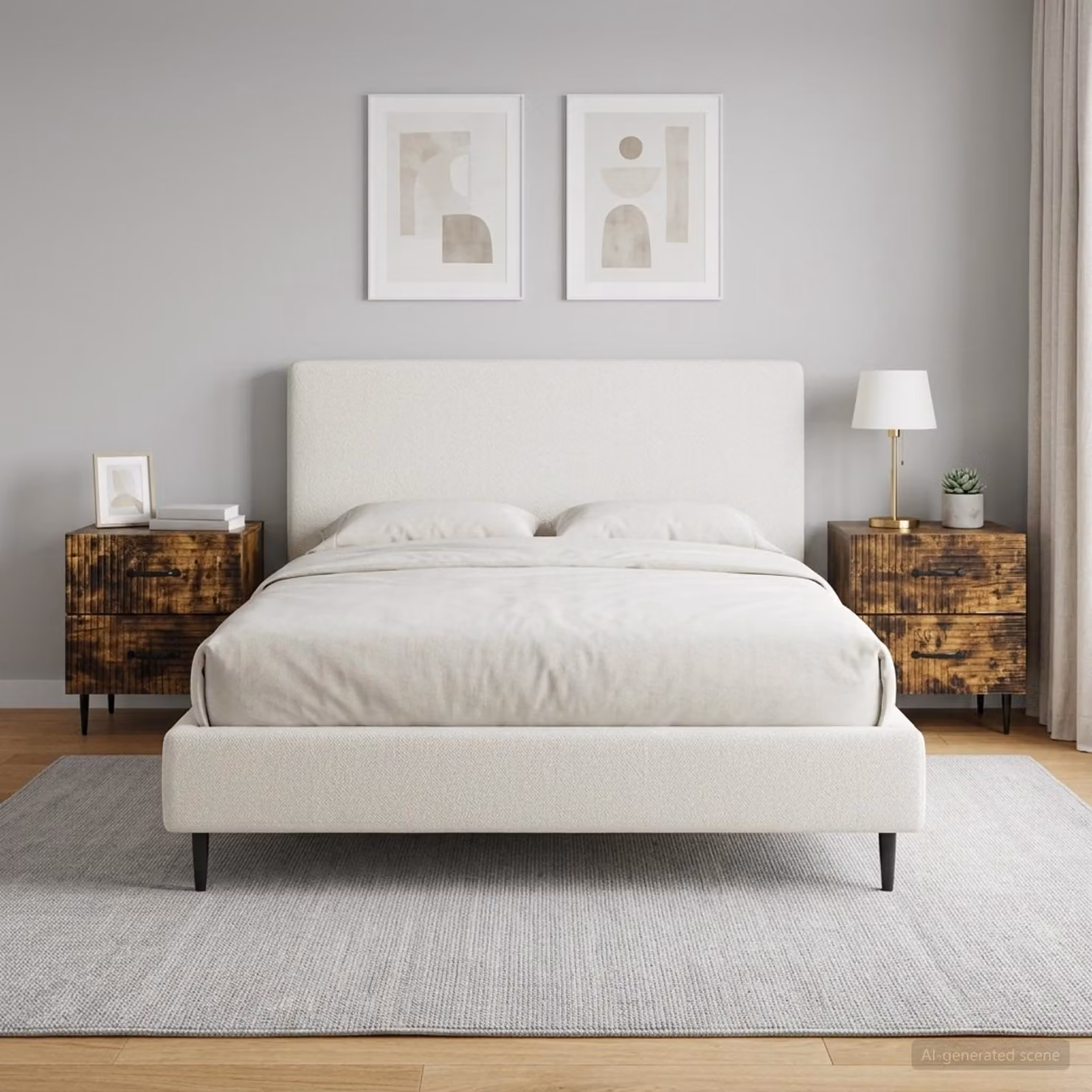 Set di 2 Armadi da Notte vidaXL in Rovere Fumo, L 43 cm x P 34,5 cm x H 47,5 cm