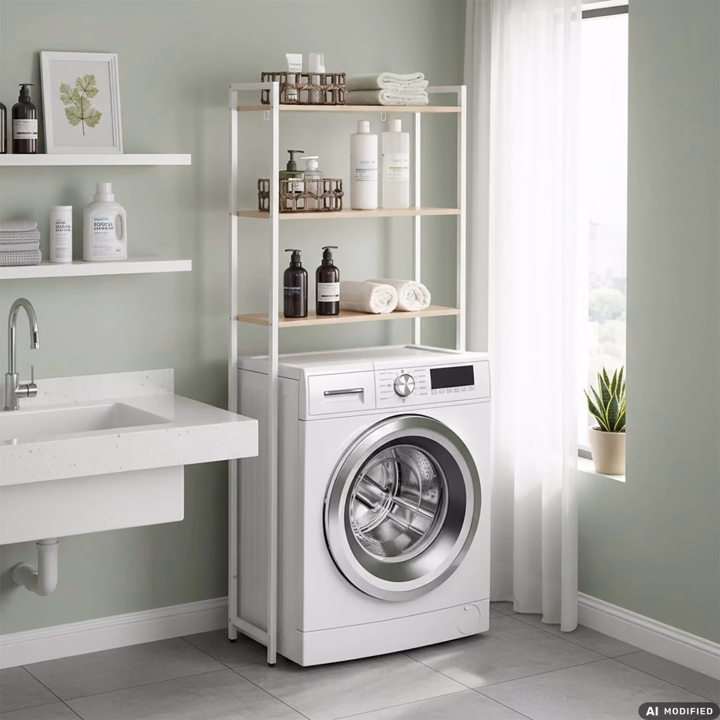 Scaffale Multiuso Salvaspazio Javely Max VESTIAMO CASA, Bianco, H 163 x L 68 x P 24 cm – 2