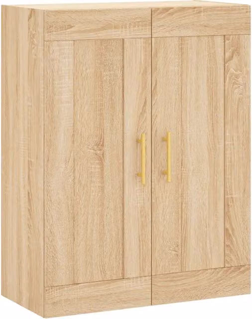 Mobile contenitore a parete moderno HELLOSHOP26 in legno composito rovere color marrone L: 69,5 cm, P: 34 cm, H: 90 cm