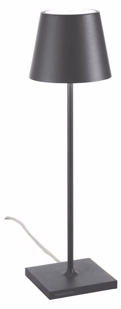 Lampada da Tavolo Poldina Grigio scuro 230V con spina LED Dimmerabile 11x38 cm - Design Moderno in Alluminio