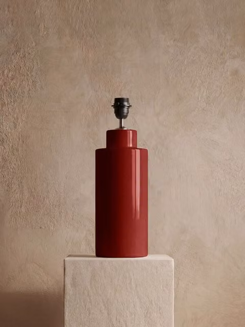 Base per lampada cilindrica in ceramica color terracotta Kenay Home
