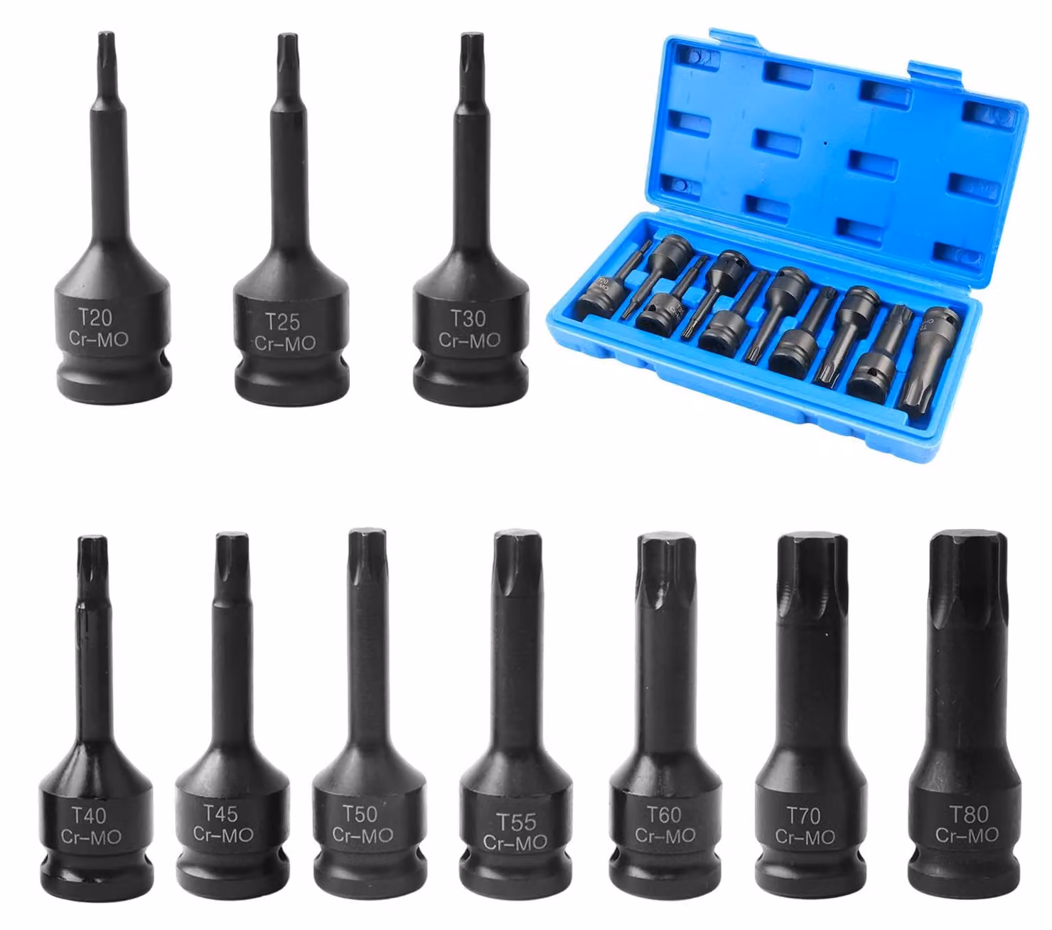 Set di chiavi a cacciavite Torx T20-T60 - Set da 10 pezzi con custodia per utensili