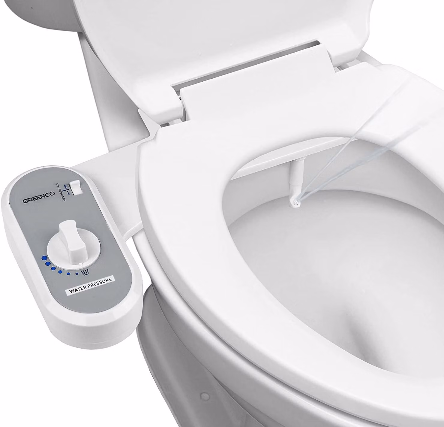 Kit per bidet da installare sul WC, con getto d'acqua regolabile, facile da montare e igienico