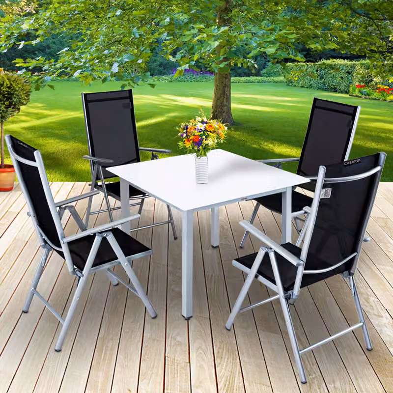 Salotto da giardino Bern Casaria 4+1 in alluminio argento – 2