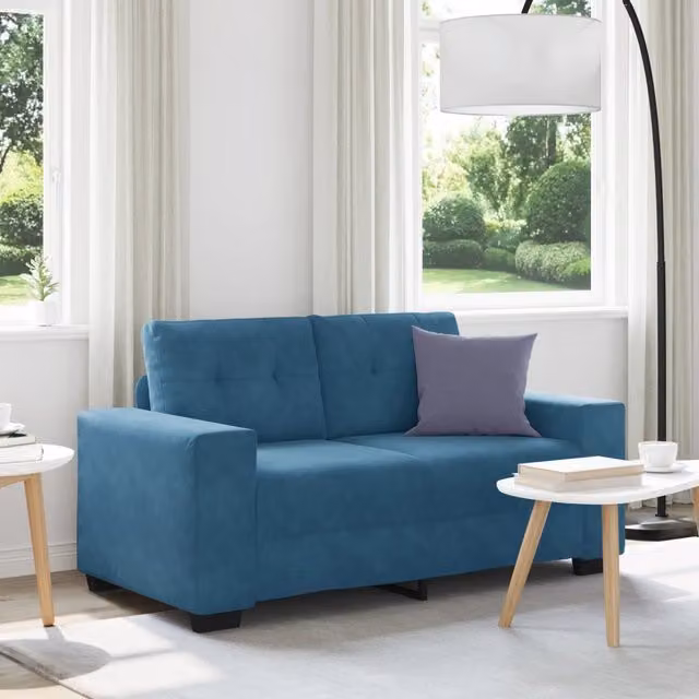Divano Divanetto Blu 120 cm in Velluto 4105119