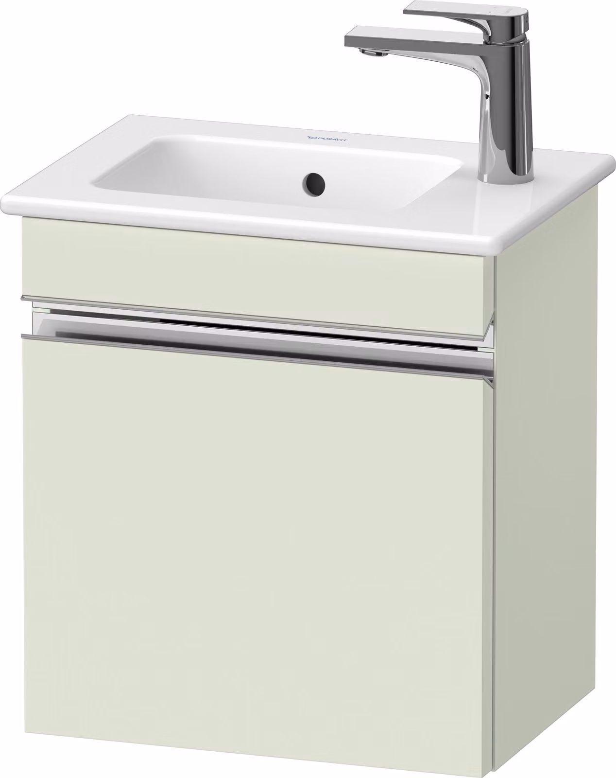 Duravit Sivida bâti-support pour lavabo, charnières à gauche, poignée profilée chromée, 400x287x443mm, pour ME by Starck, SV4642L10HH0000, SV4642L10HH0000