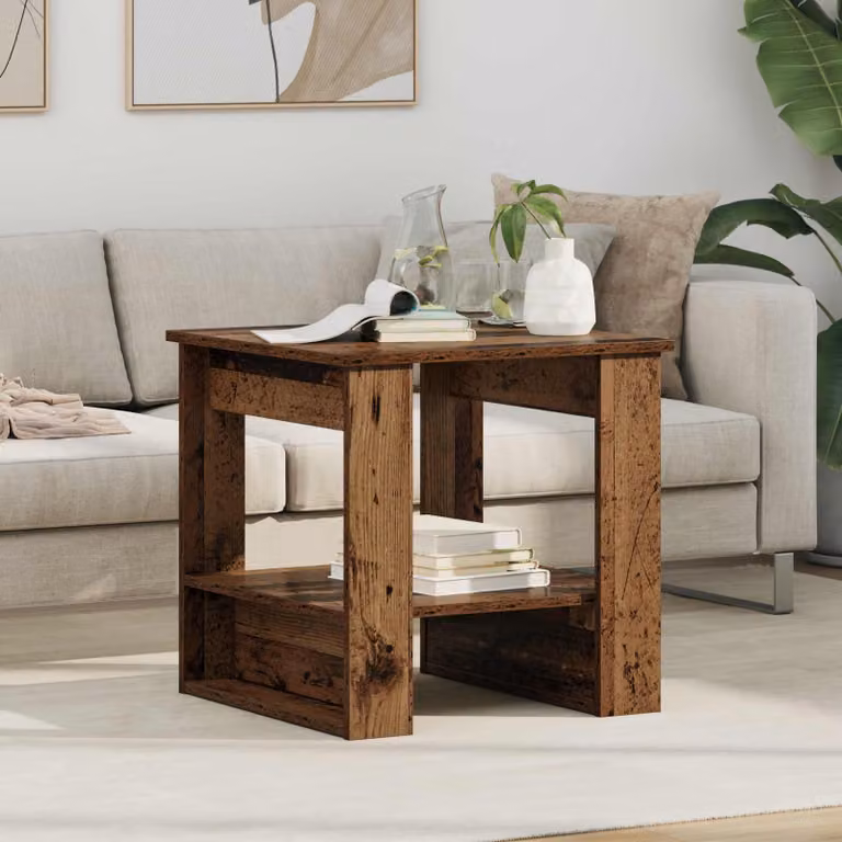 vidaXL Tavolino da salotto moderno in legno marrone L/P/H: 51 x 50 x 50 cm