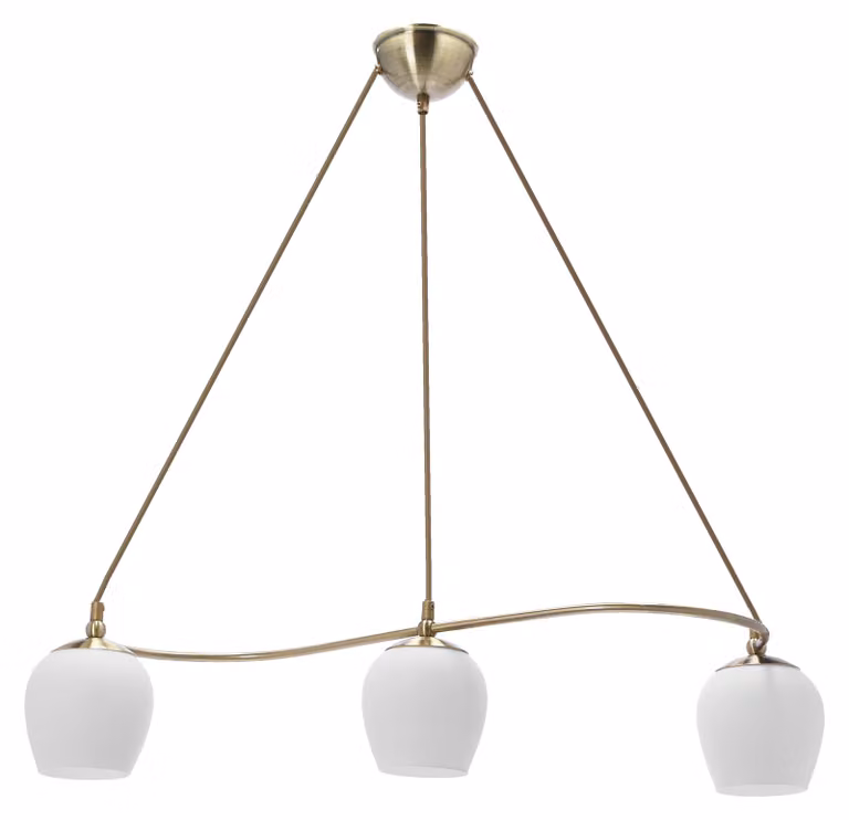 Lampada a sospensione rustica sopra il tavolo da pranzo SERANO - 3xE27, 60W, patina / bianco
