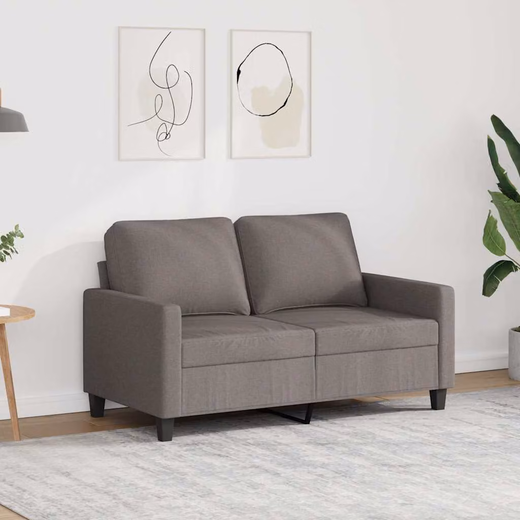 Divano a 2 posti moderno vidaXL in tessuto beige o grigio con struttura in metallo per il tuo soggiorno L: 138 cm, P: 80 cm, H: 77 cm