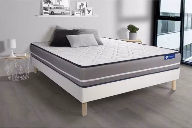 Kit rete e materasso Actilatex pur 135x200cm - Spessore : 20cm - Lattice e memory foam - rigido