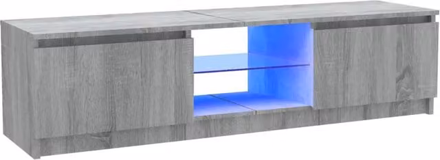 Mobile TV multimediale mensola TV credenza mobile TV sala da pranzo soggiorno camera da letto con luci LED Sonoma 120 x 30 x 35,5 cm grigio 02_0026796