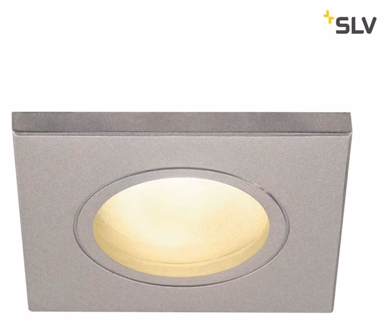 Dolix Out luce da incasso IP65 GU10 230V grigio argento angolare