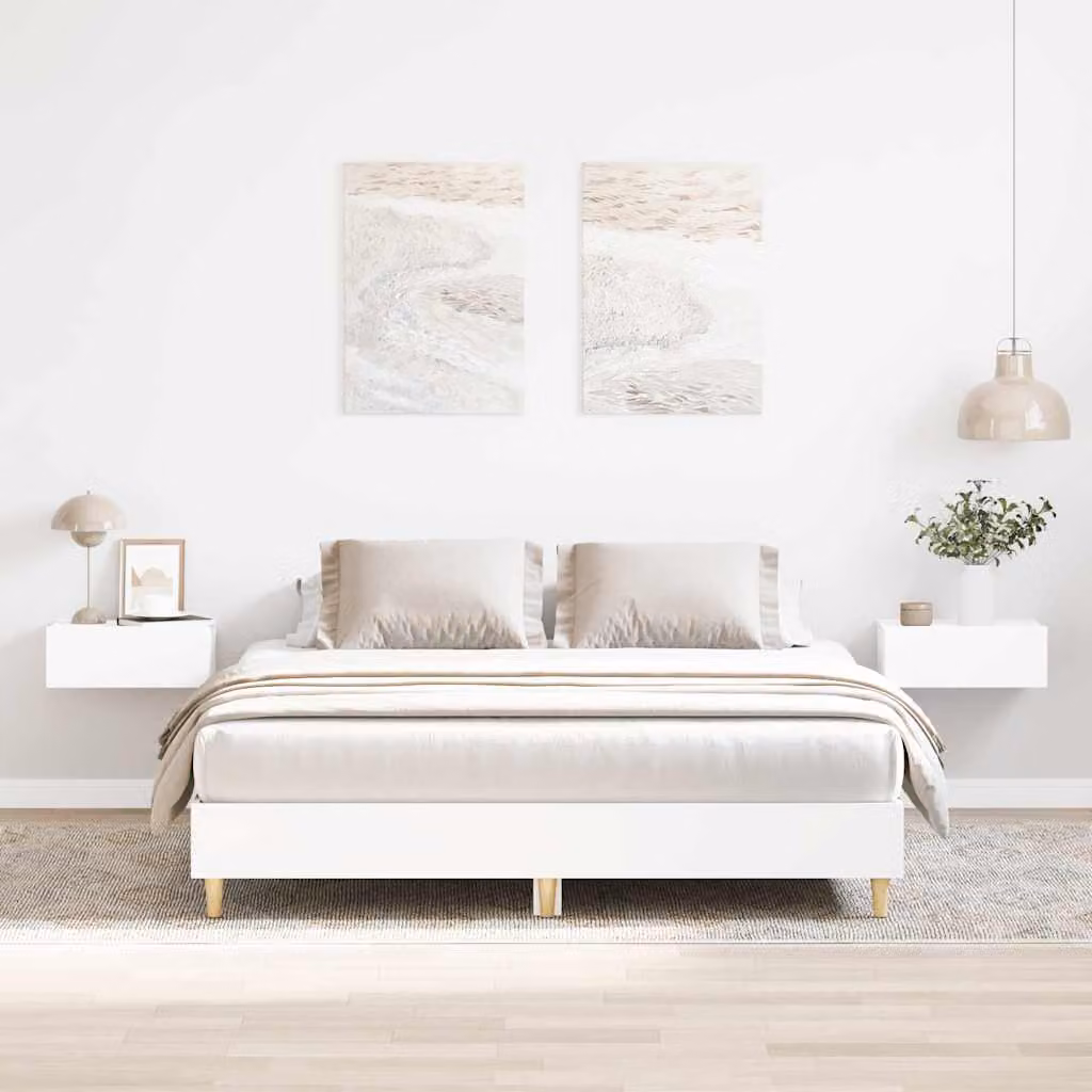 vidaXL Giroletto senza Materasso Bianco in Legno Multistrato L: 140 cm, P: 200 cm, H: 25 cm