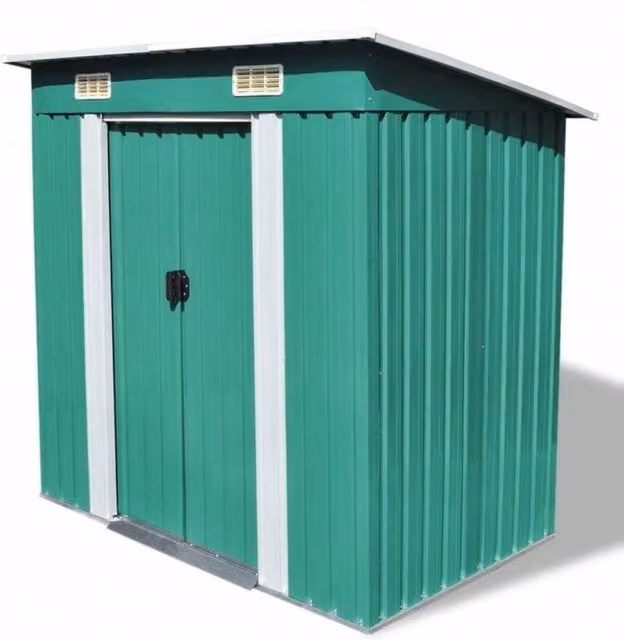 Casetta porta attrezzi in metallo Ezooza Billo 178 x 110 x 181 cm colore verde