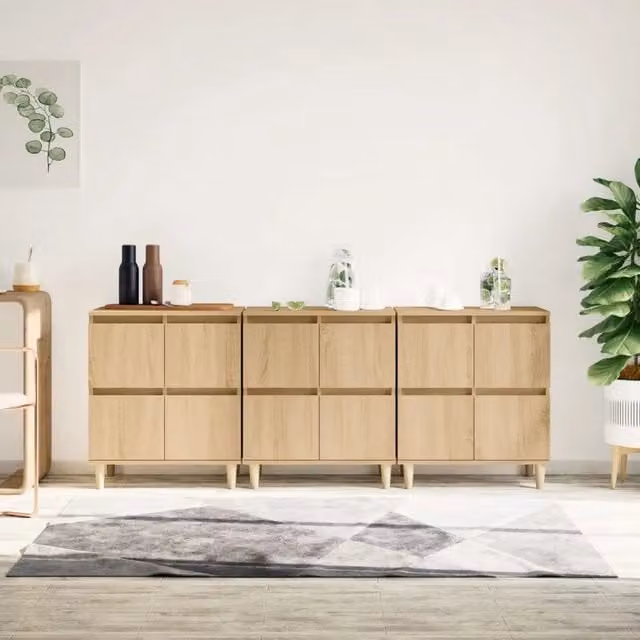 Credenze 3pz Rovere Sonoma 60x35x70 cm in Legno Multistrato 3185770