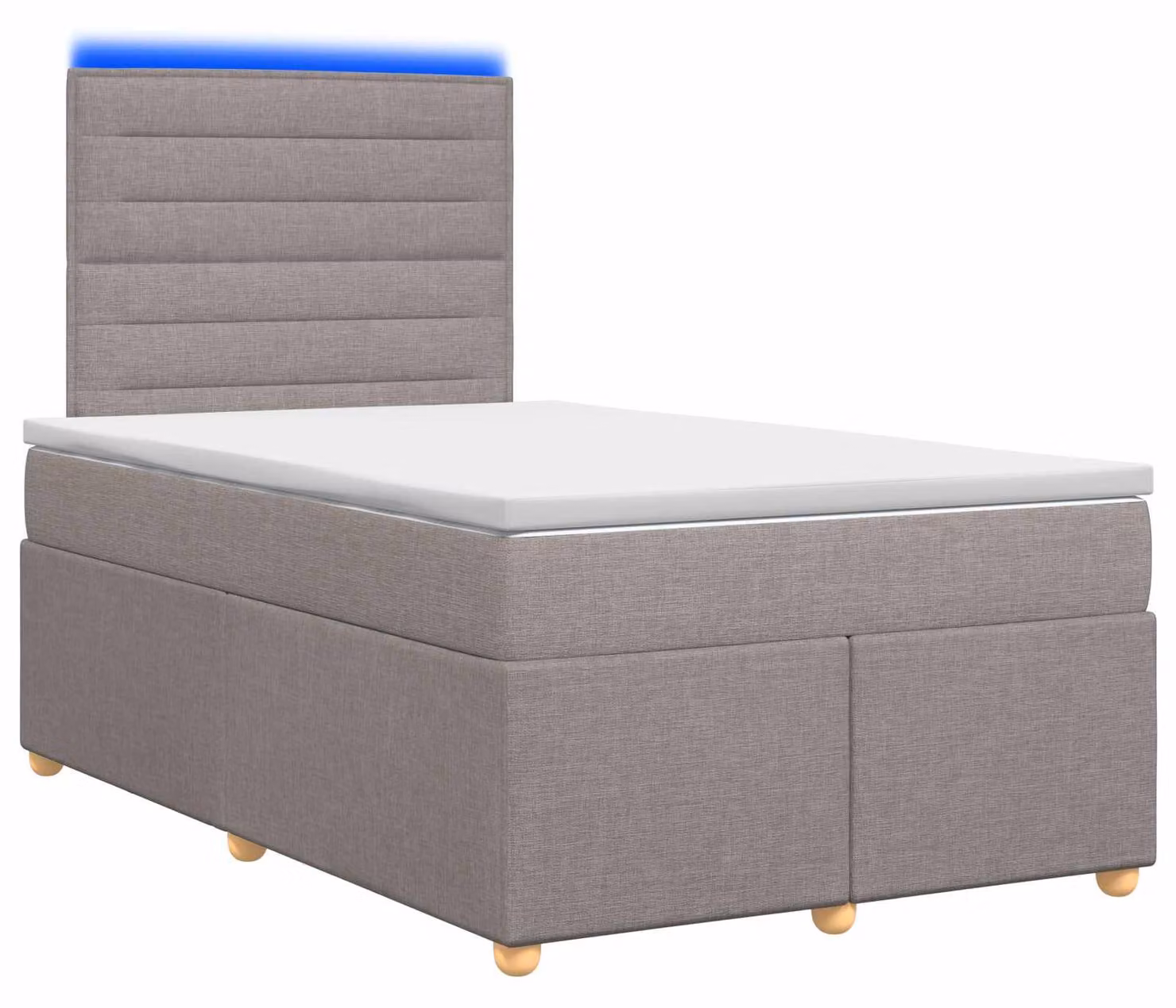 Letto a molle con materasso Taupe 120 x 190 cm in tessuto
