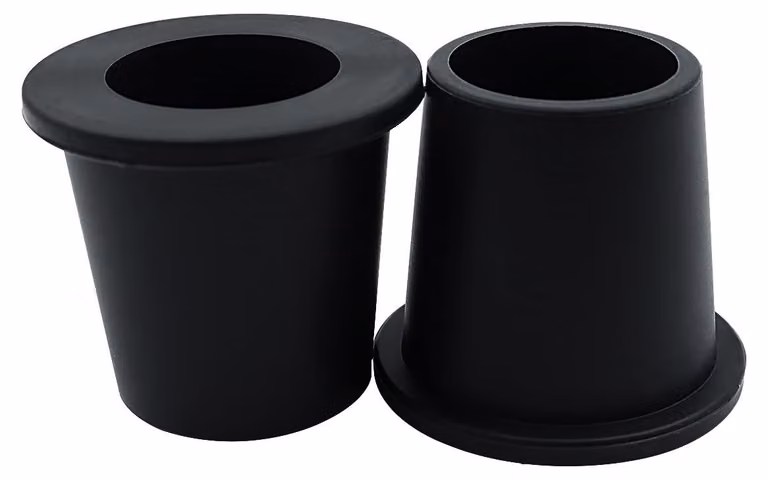 Confezione da 2 anelli in silicone per fori di tavoli, colore nero, diametro 3,8 cm