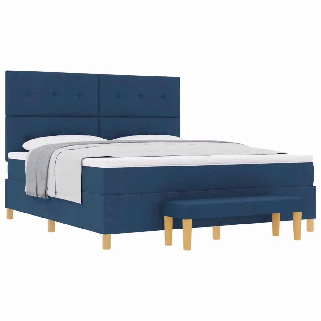 Letto moderno con testiera e cuscino vidaXL in tessuto blu L: 200 cm, P: 180 cm, H: 128 cm – 2