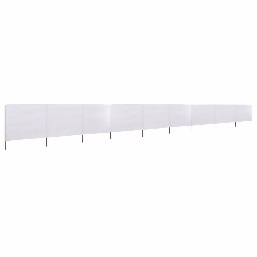vidaXL 9 pezzi di tessuto frangivento 1200 x 80 cm bianco sabbia