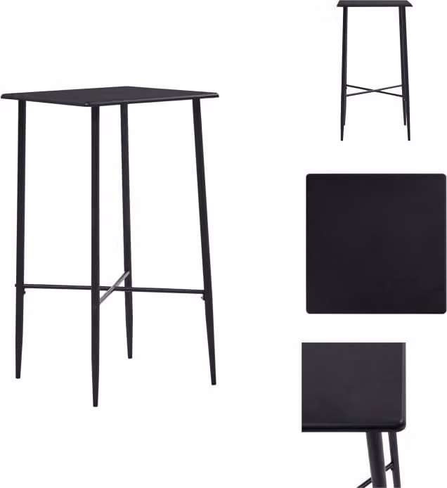vidaXL Bartisch Schwarz 60 x 60 x 111 cm MDF - Esstische