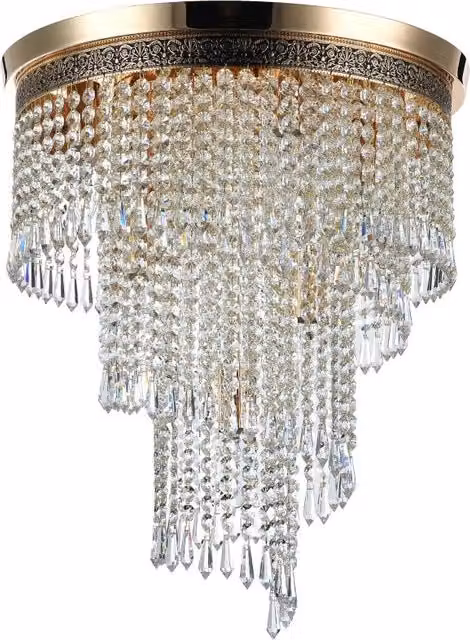 Lampadario Cascade Maytoni in cristallo e ottone oro con 7 x E14 – 1