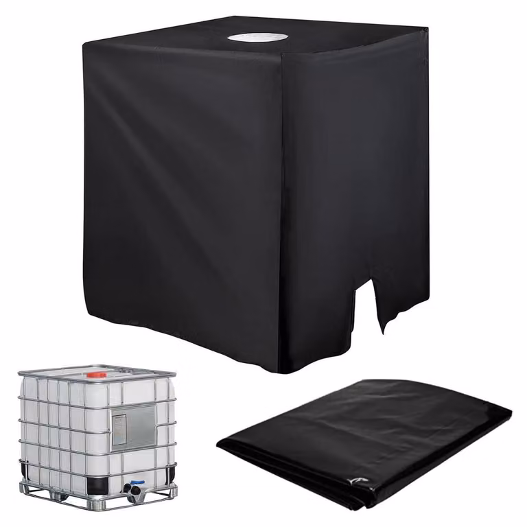 Copertura per serbatoio da 1000 litri, dimensioni 120x100x116 cm, rivestimento protettivo anti-UV, colore nero