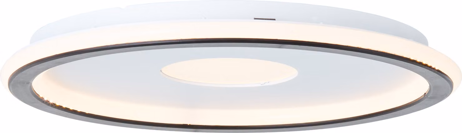 BRILLANTE plafoniera LED moderna VEGAS | plafoniera Ø 30 cm con dimmer a 3 livelli e dettagli neri | 24W 2900 lumen 3000 Kelvin | plastica
