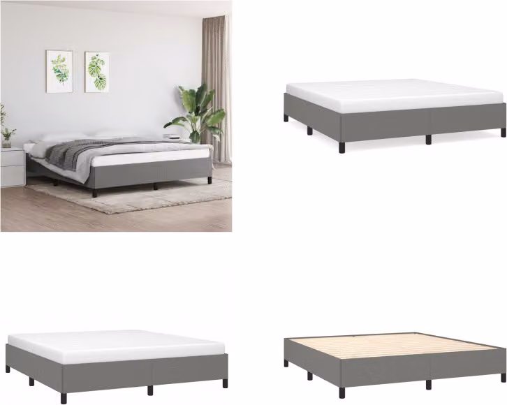vidaXL Struttura letto grigio scuro 180×200 cm in tessuto - Struttura letto - Cornici letto - Struttura letto - Letto