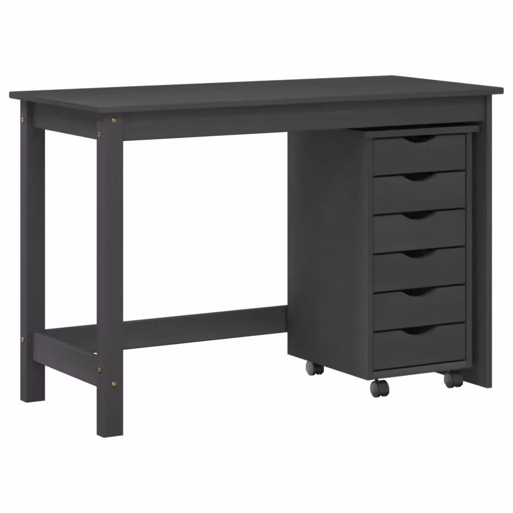 Set scrivania e mobiletto su ruote MOSS vidaXL Grigio 2 pezzi – 2