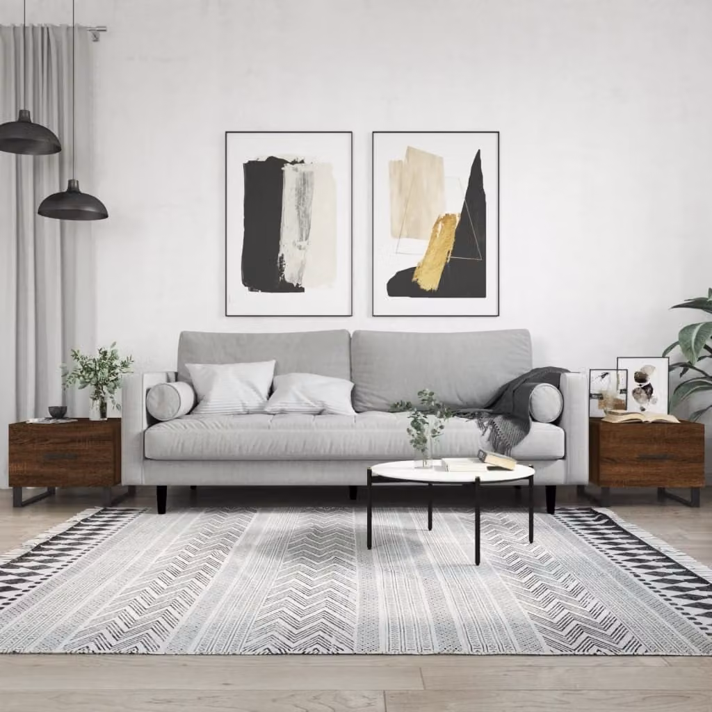 Maison Exclusive - Tavolini da salotto 2 pz. Effetto rovere marrone 50x50x40 cm Materiale ligneo