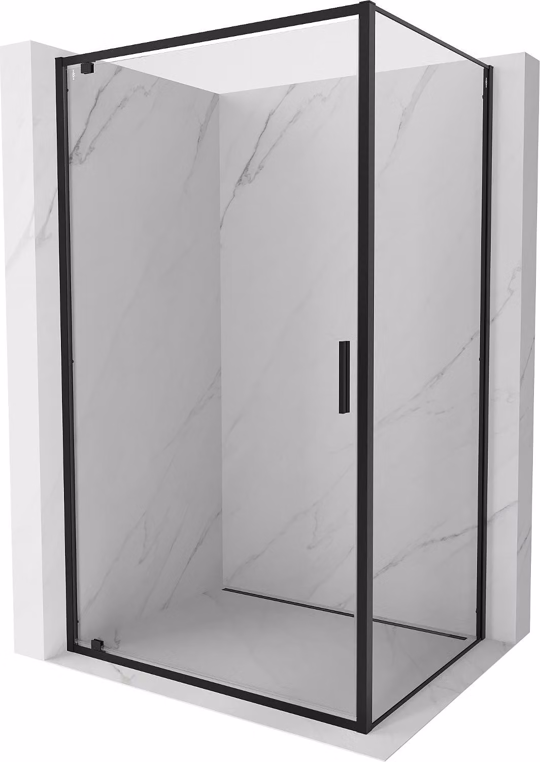 Mexen Exo cabina doccia a battente 80 x 100 cm, trasparente, nera - 8181-080-100-70-00