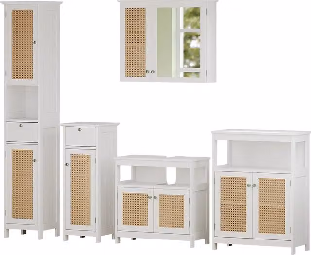 Set di mobili da bagno Rosario Bianco 5 pezzi Vicco