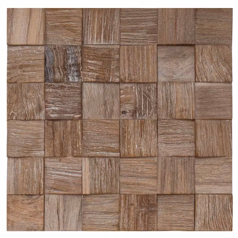 Set di 11 pannelli da parete vidaXL in legno effetto teak marrone L/P/H: 30 x 30 x 2 cm
