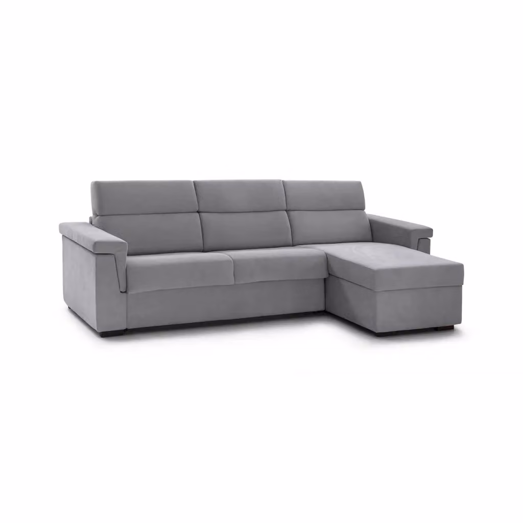 Divano a L DMORA Cintano Grigio con Penisola Sfoderabile e Struttura in Legno Made in Italy L/P: 285 x 160 cm – 2