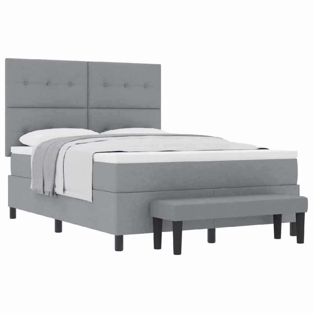 Letto ibrido con materasso e testiera vidaXL in tessuto Grigio, L: 160 cm, P: 200 cm, H: 280 cm – 2