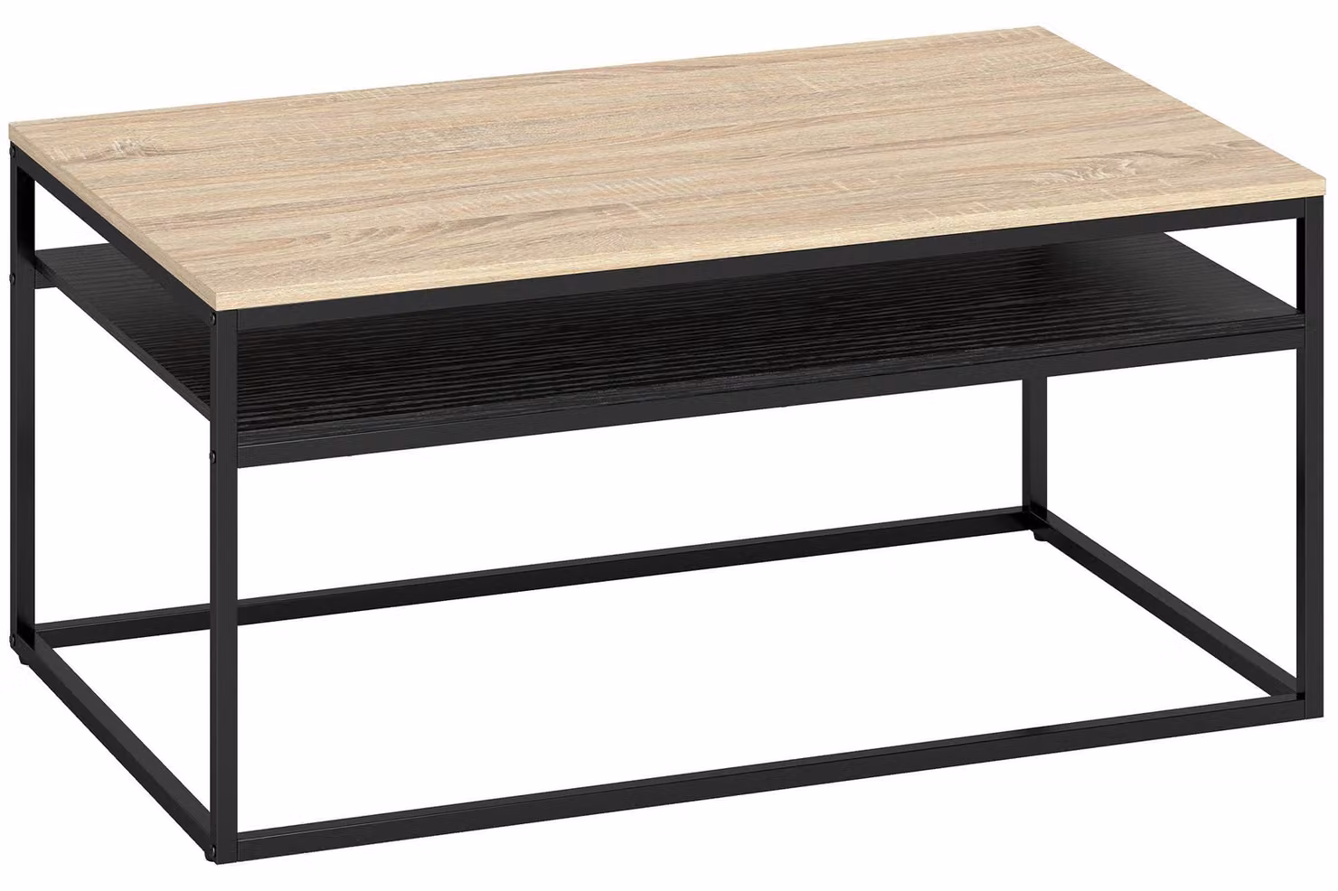 Tavolino con spazio contenitore | Colore: noce | Dimensioni: 100x59,8x47 cm