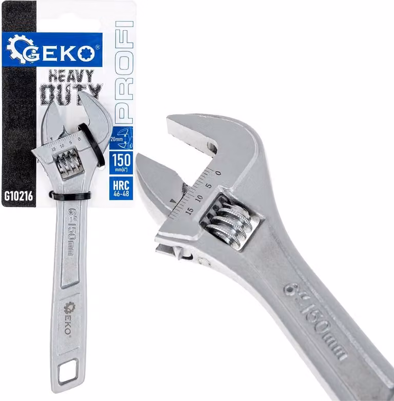 GEKO Chiave a Esagono regolabile, modello svedese, 6 pollici, 0-20 mm - G10216