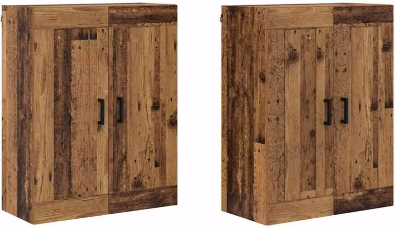 Mobile a muro 2 pcs Legno vecchio 69,5 x 34 x 90 cm