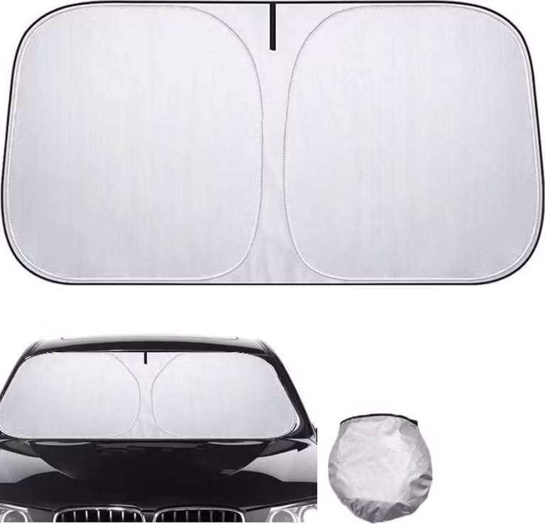 Protezione solare parabrezza auto argento 142x80 cm Blocco UV